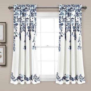 Floral Room Darkening Thermal Rod Pocket Curtain Panels (set Of 2